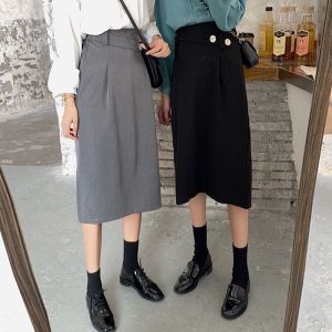 韓国風ベルトAラインスカート