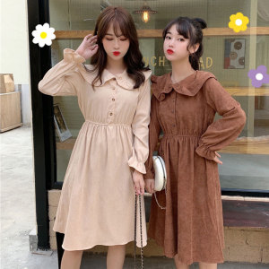 秋冬新商品ゆったやせている韓国風気質女装ファッション長袖ワンピース
