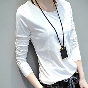 新作  合わせやすい  韓国風  長袖  ホワイト  Tシャツ/ポロシャツ
