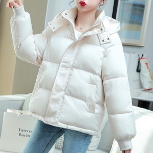 ファン急増中 韓国風ファッション ゆったり 長袖 フード付き 無地 合わせやすい 中綿コート